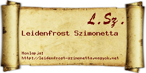 Leidenfrost Szimonetta névjegykártya